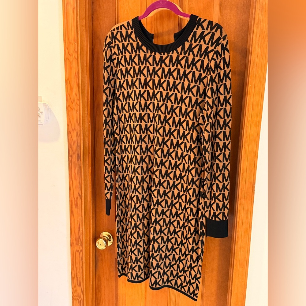 Michael Kors Black and Tan knit Dress